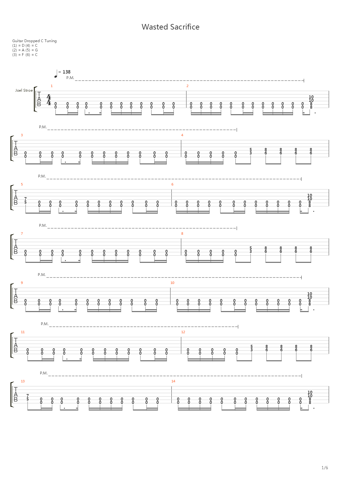 Wasted Sacrifice吉他谱