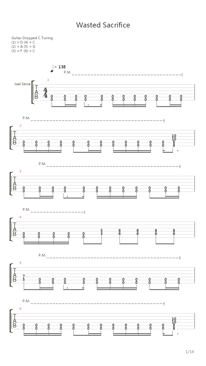 Wasted Sacrifice吉他谱