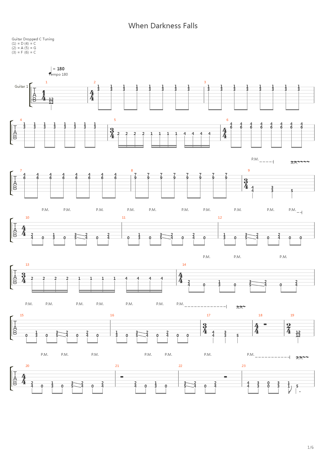 When Darkness Falls吉他谱