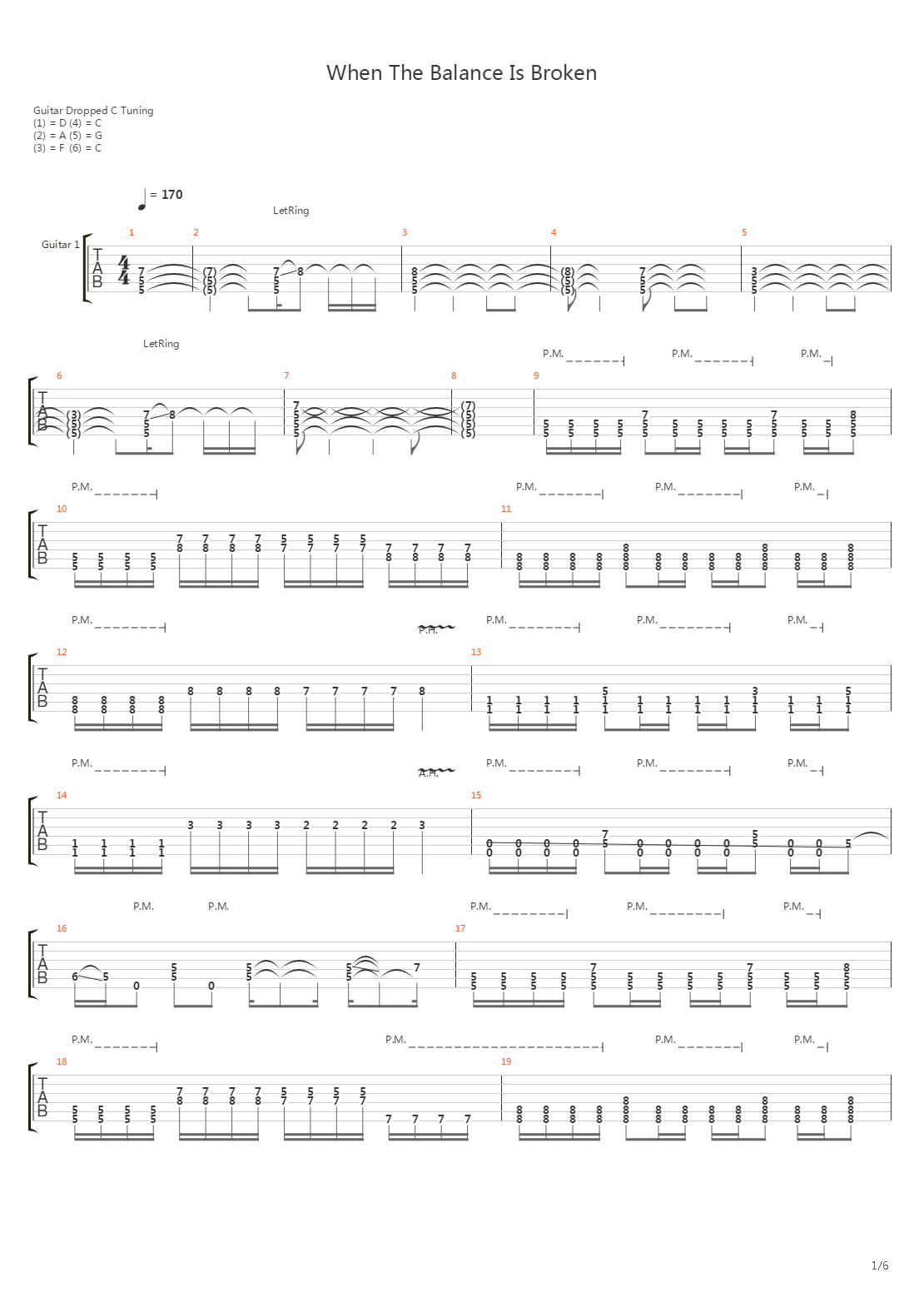 When The Balance Is Broken吉他谱