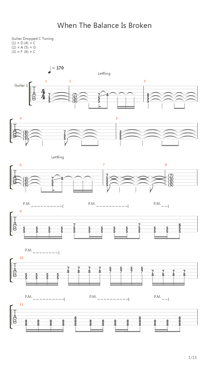 When The Balance Is Broken吉他谱