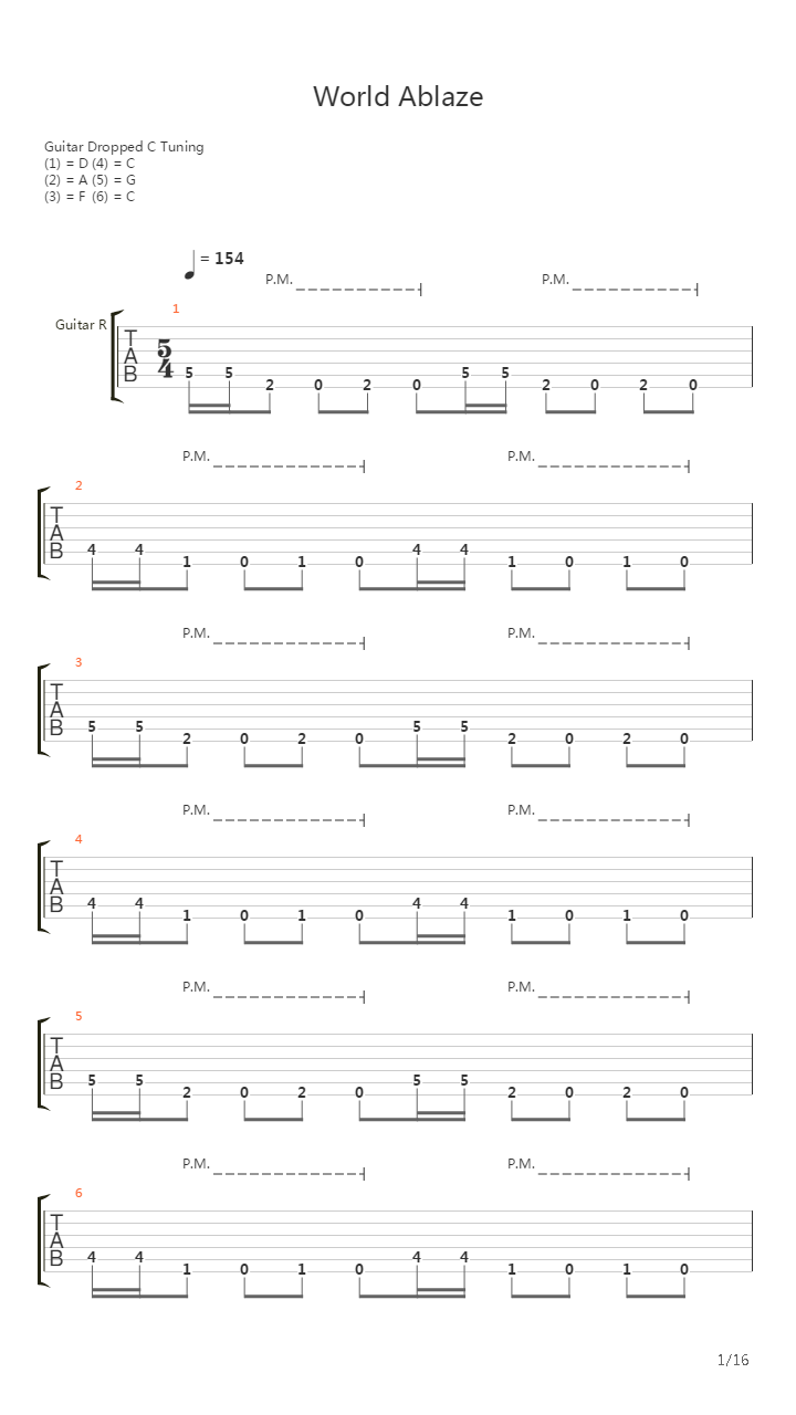 World Ablaze吉他谱