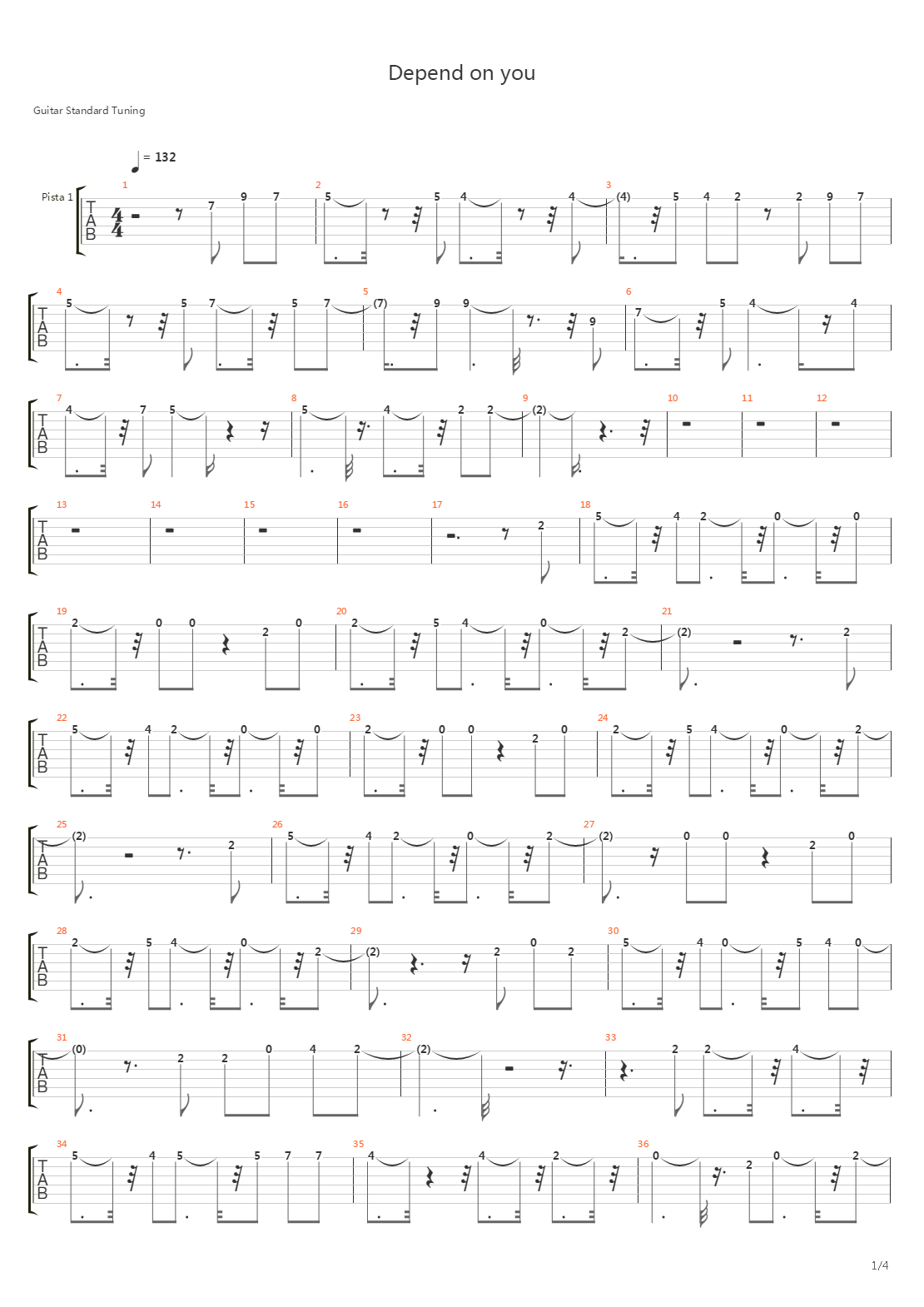 Depend On You吉他谱