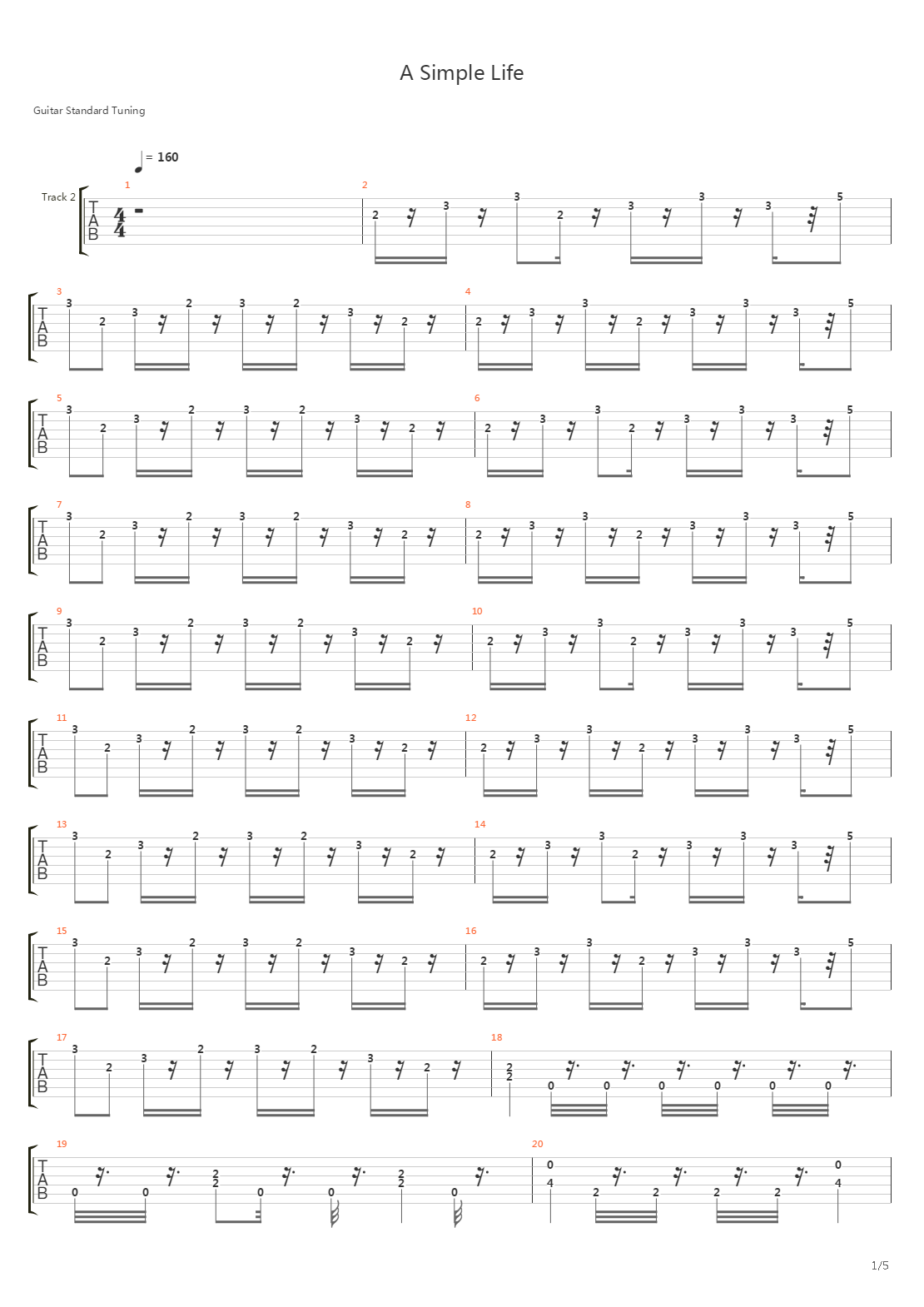 A Simple Life吉他谱