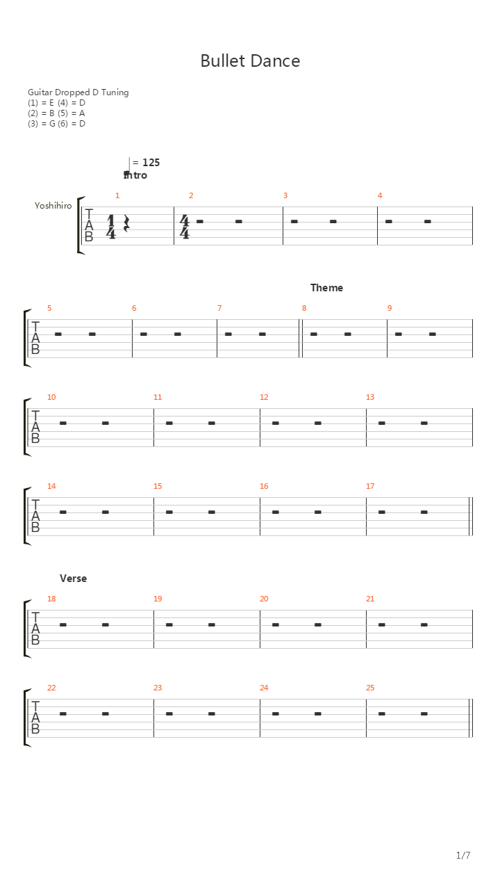 Bullet Dance吉他谱