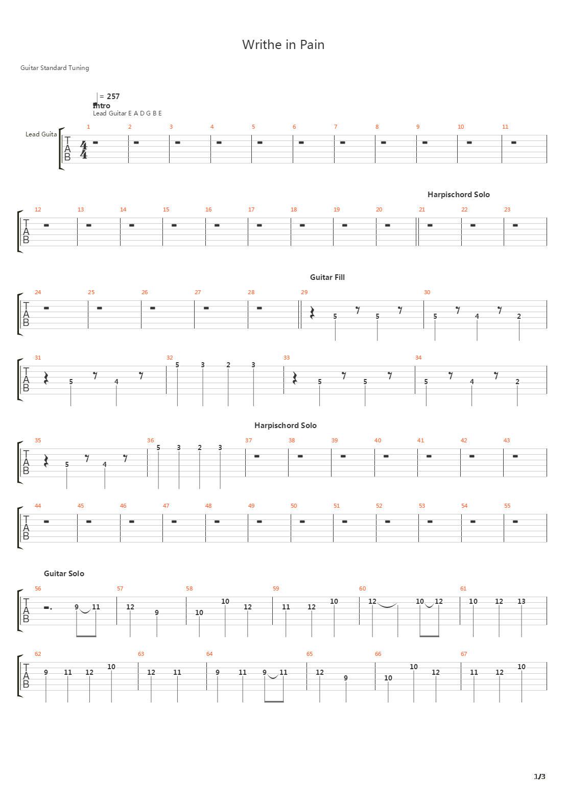 Writhe In Pain吉他谱