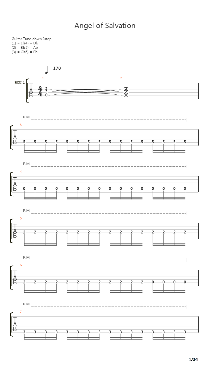 Angel Of Salvation吉他谱