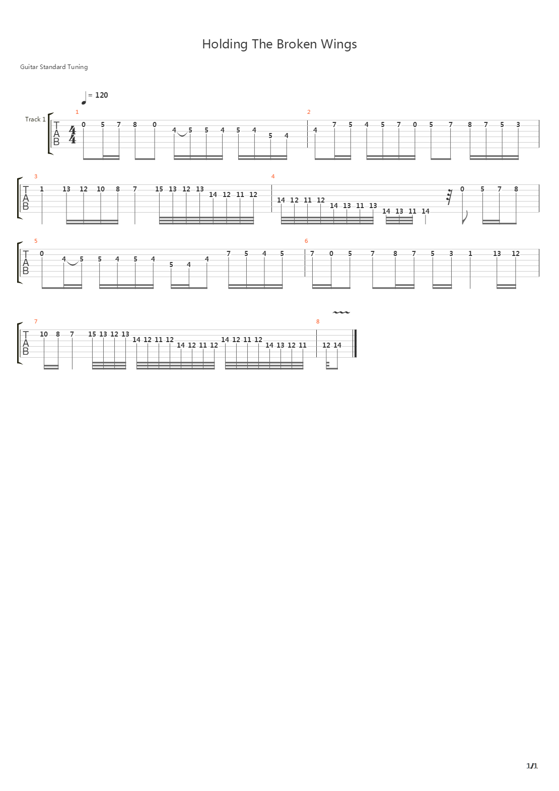 Holding The Broken Wings吉他谱
