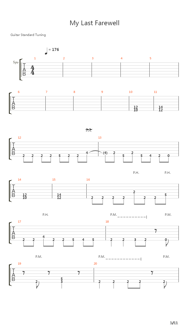 My Last Farewell吉他谱