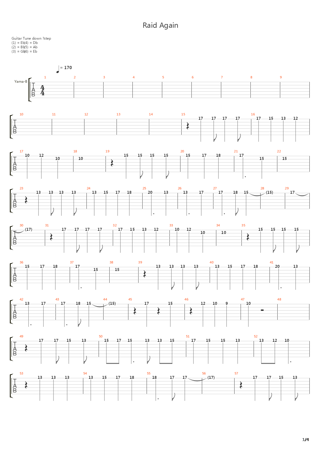 Raid Again吉他谱