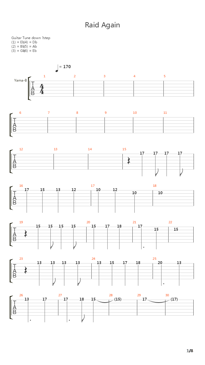 Raid Again吉他谱