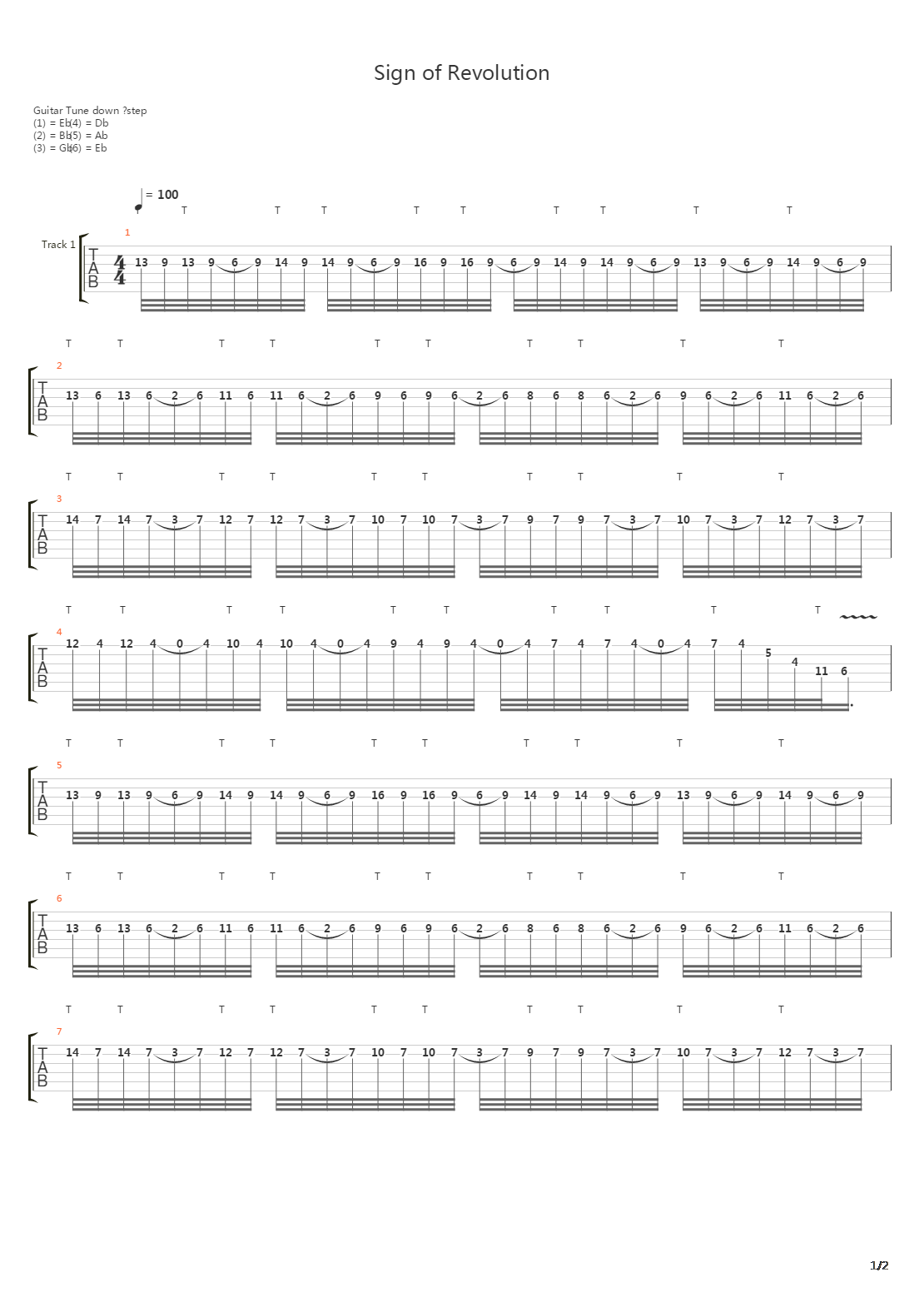 Sign Of Revolution吉他谱