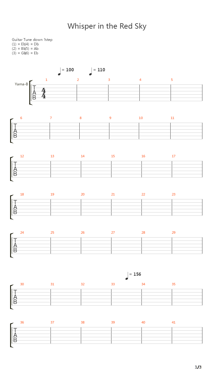 Whisper In The Red Sky吉他谱