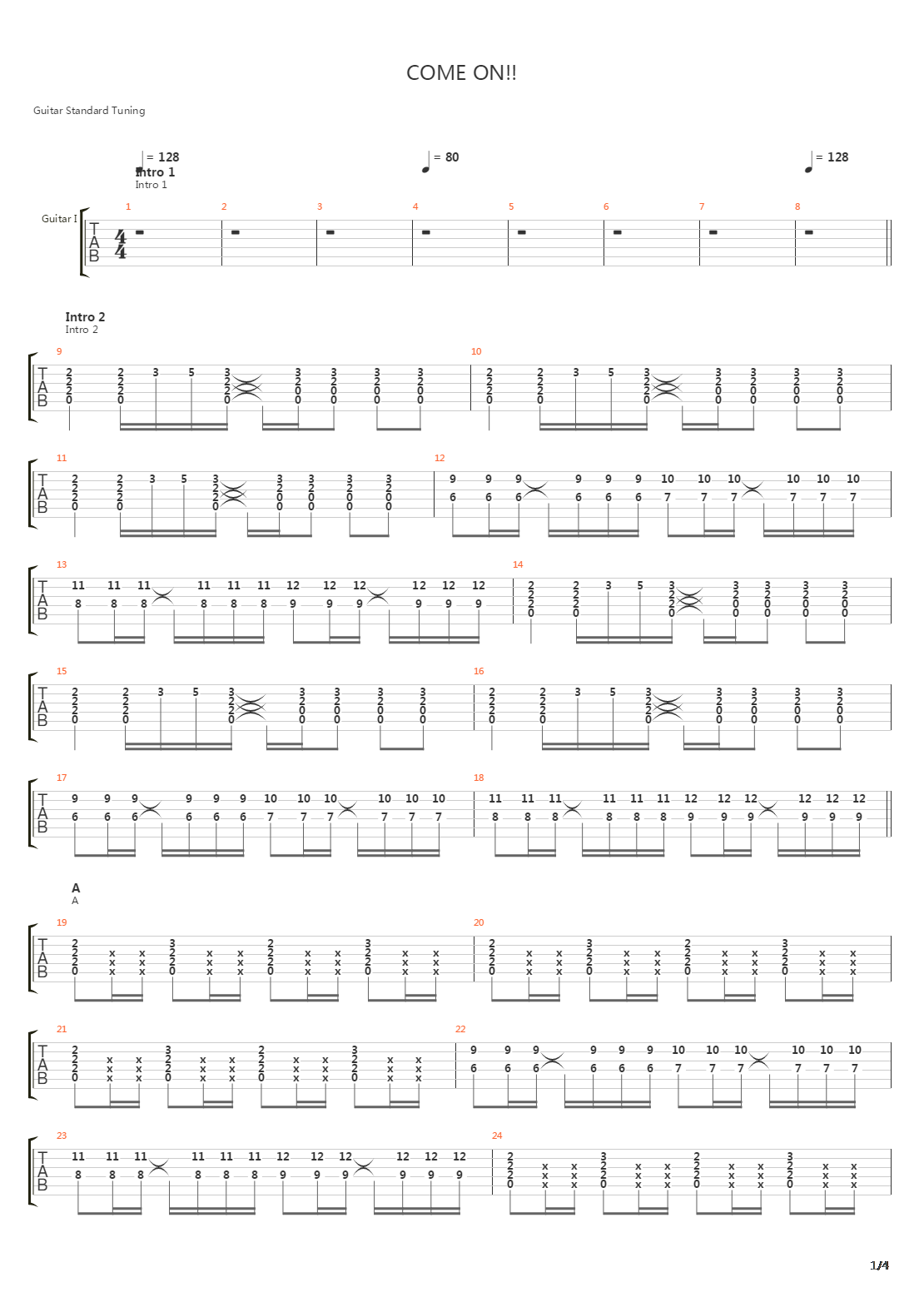Come On吉他谱
