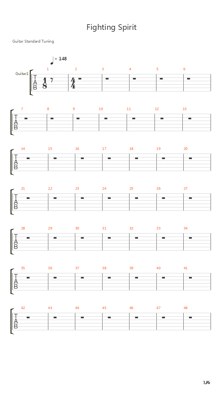 Fighting Spirit吉他谱