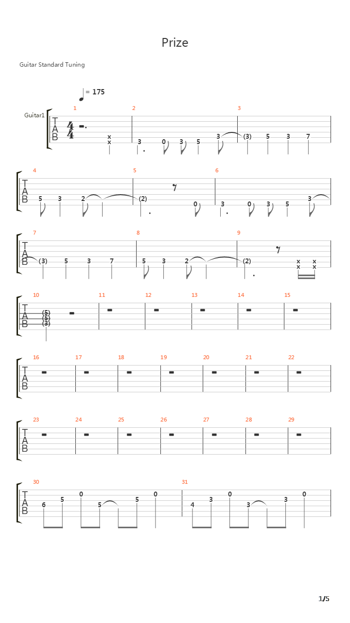 Prize吉他谱