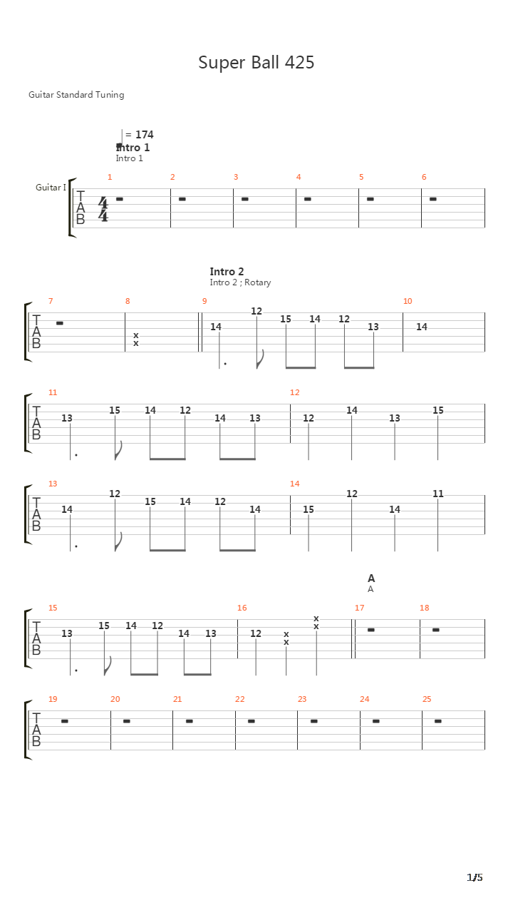 Super Ball 425吉他谱