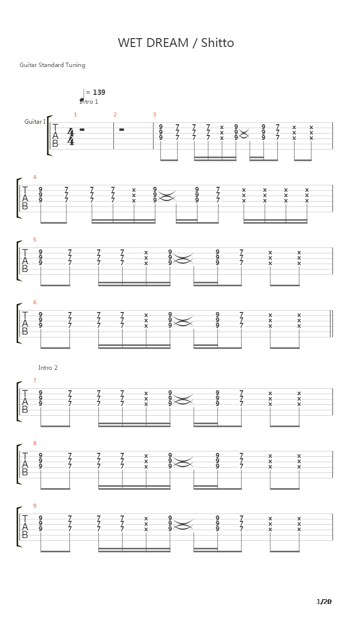 Wet Dream Shitto吉他谱