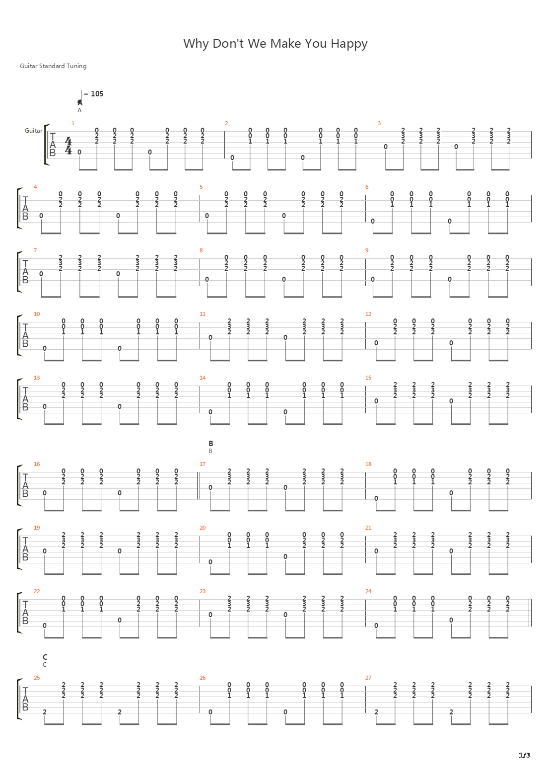 Why Dont We Make You Happy吉他谱