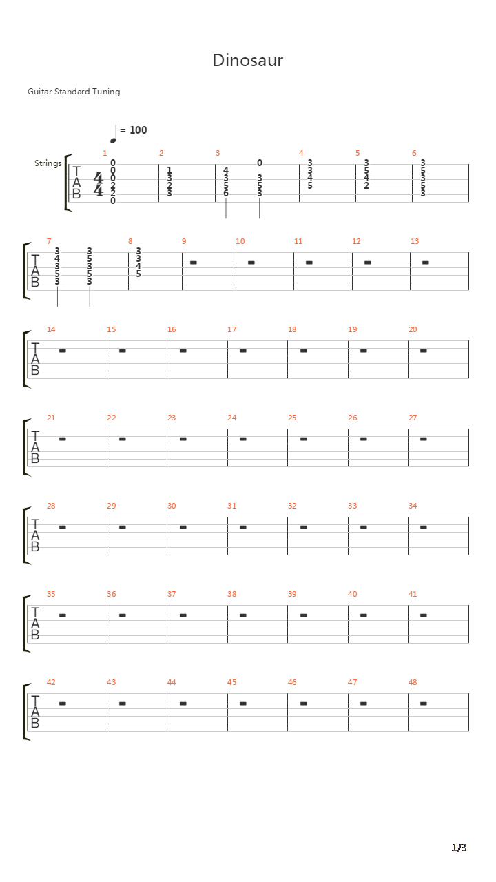 Dinosaur吉他谱