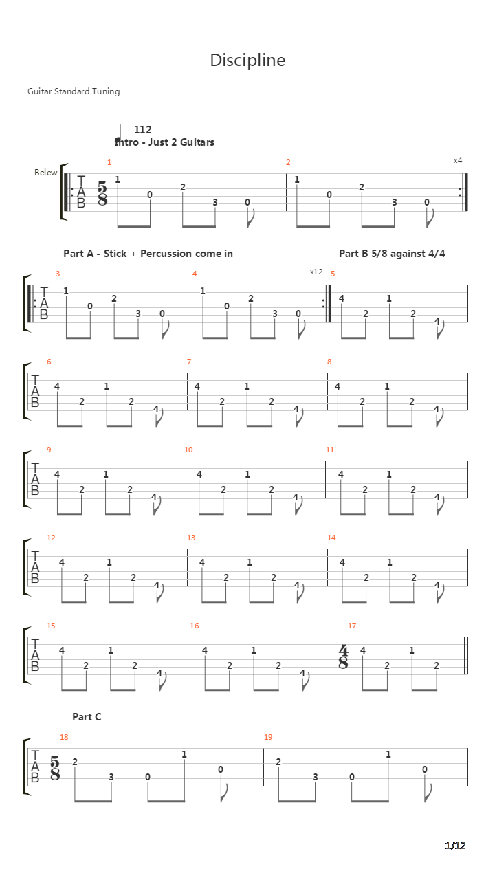 Discipline吉他谱