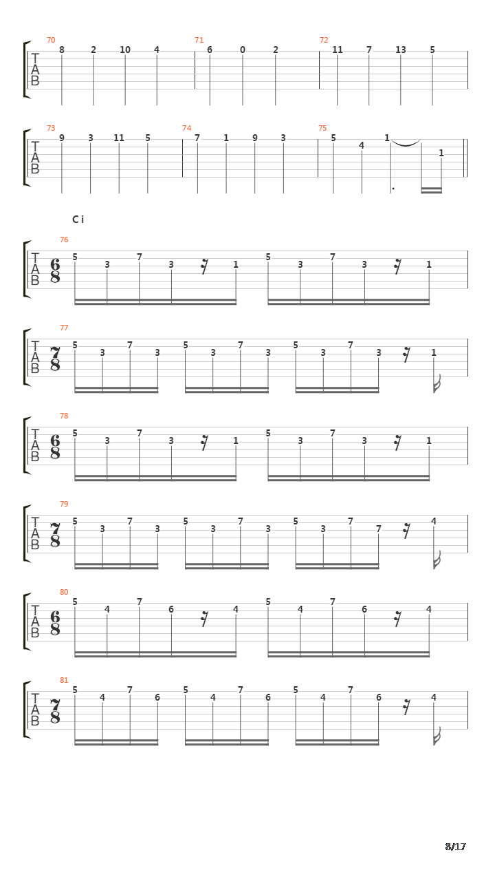 Elektrik吉他谱