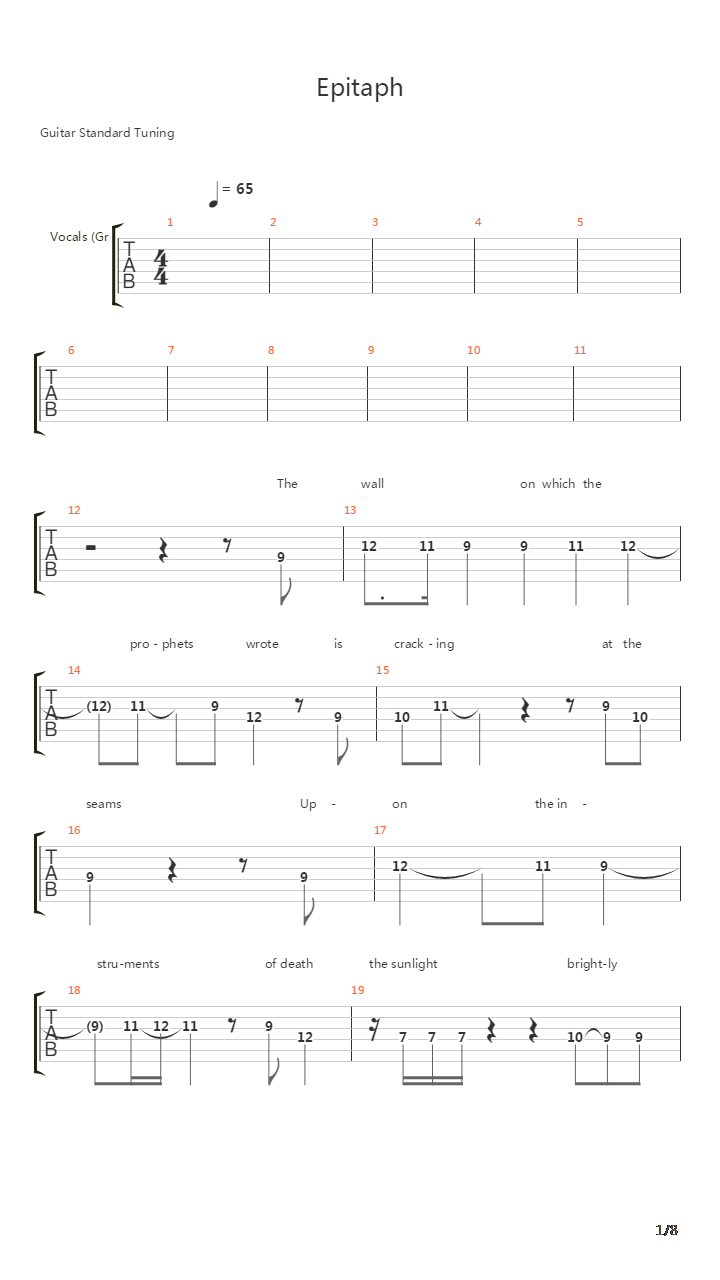 Epitaph吉他谱