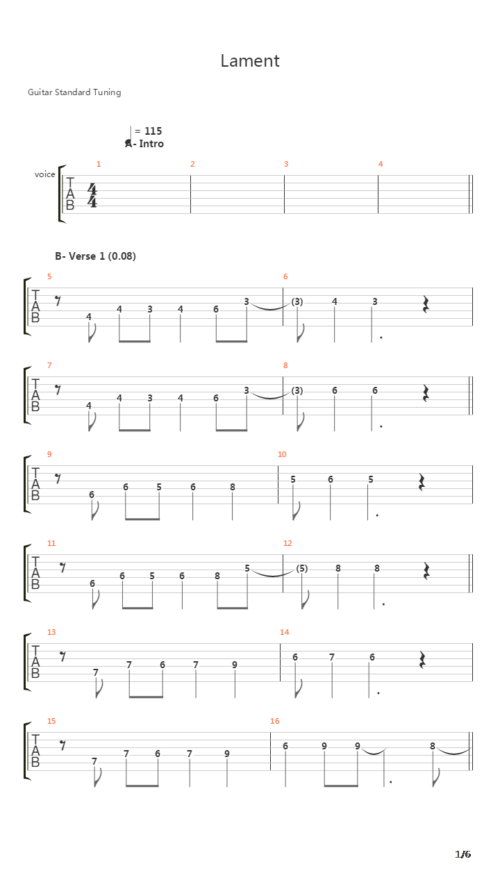 Lament吉他谱