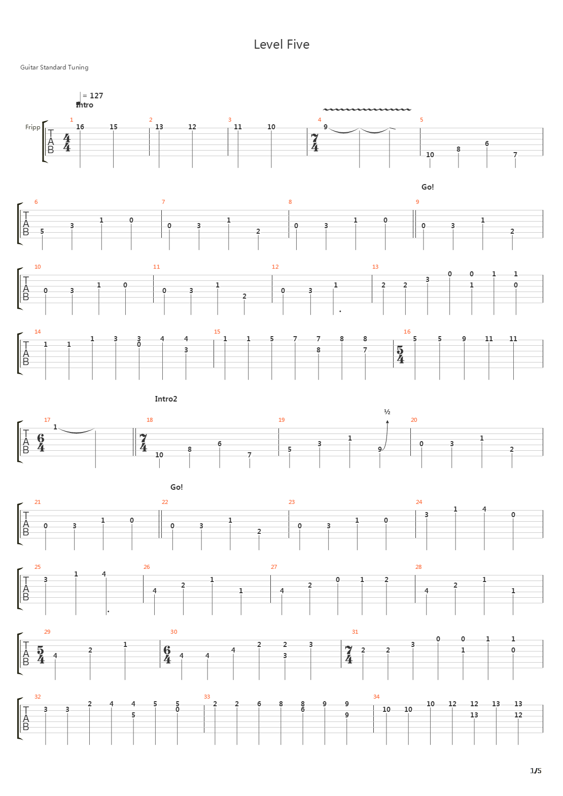 Level Five吉他谱