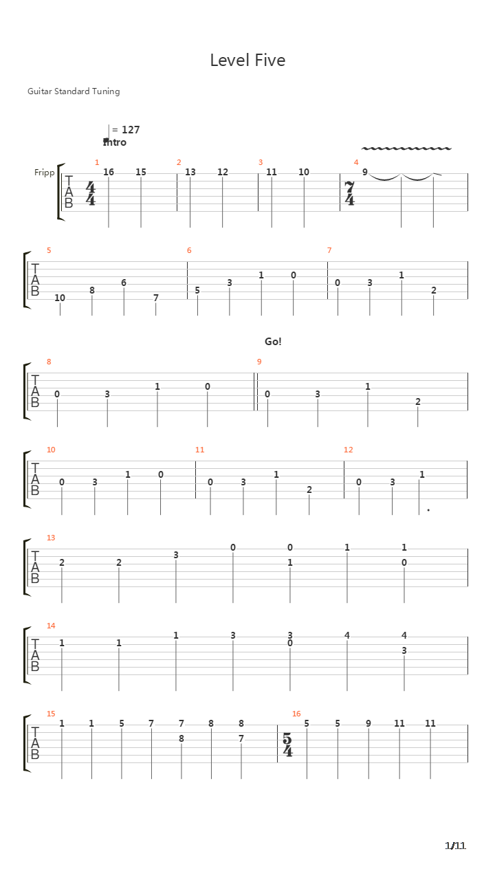 Level Five吉他谱