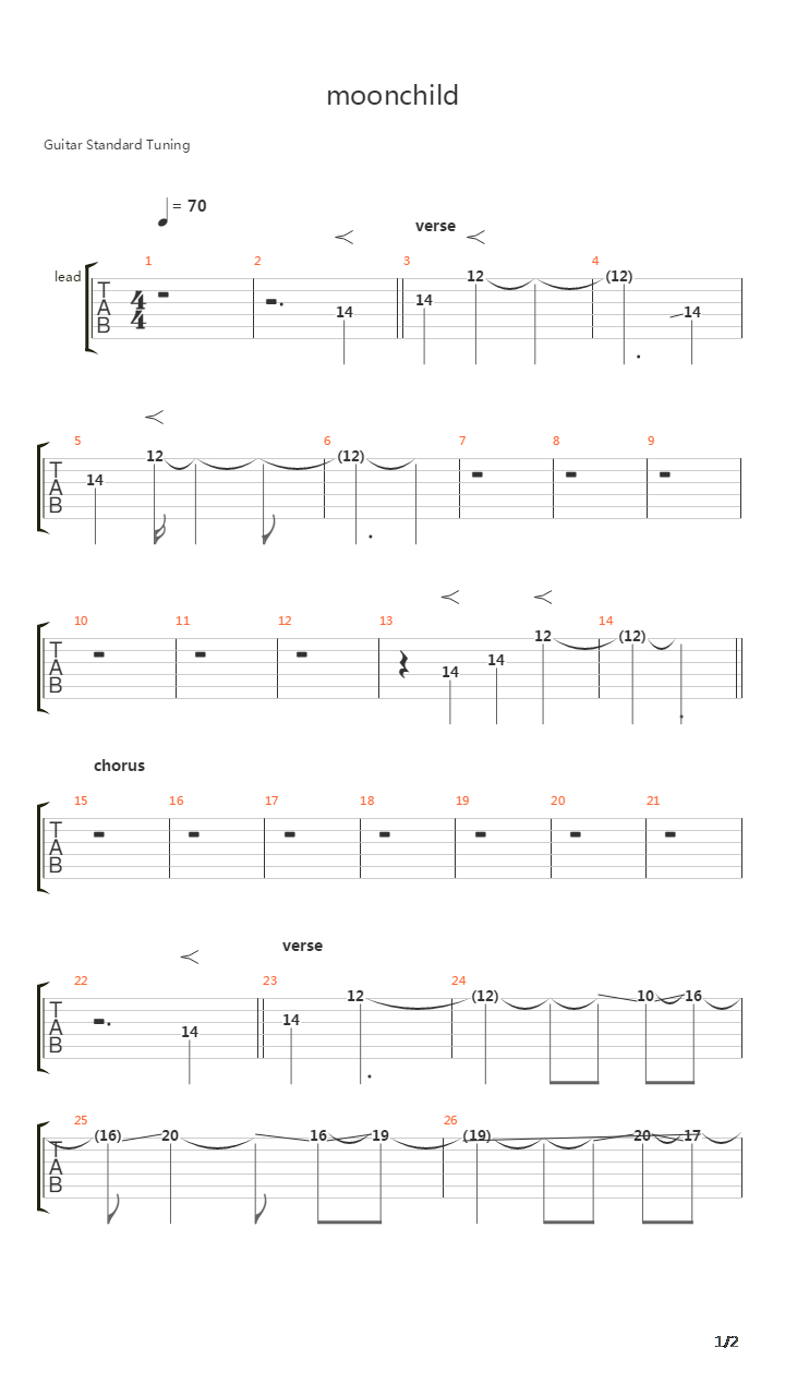 Moonchild吉他谱