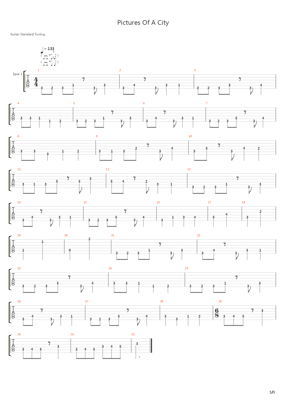 Pictures Of A City吉他谱