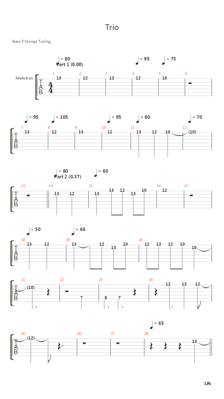 Trio吉他谱