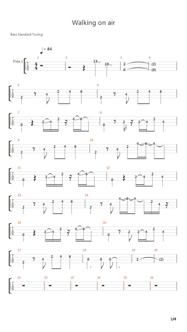 Walking On Air吉他谱