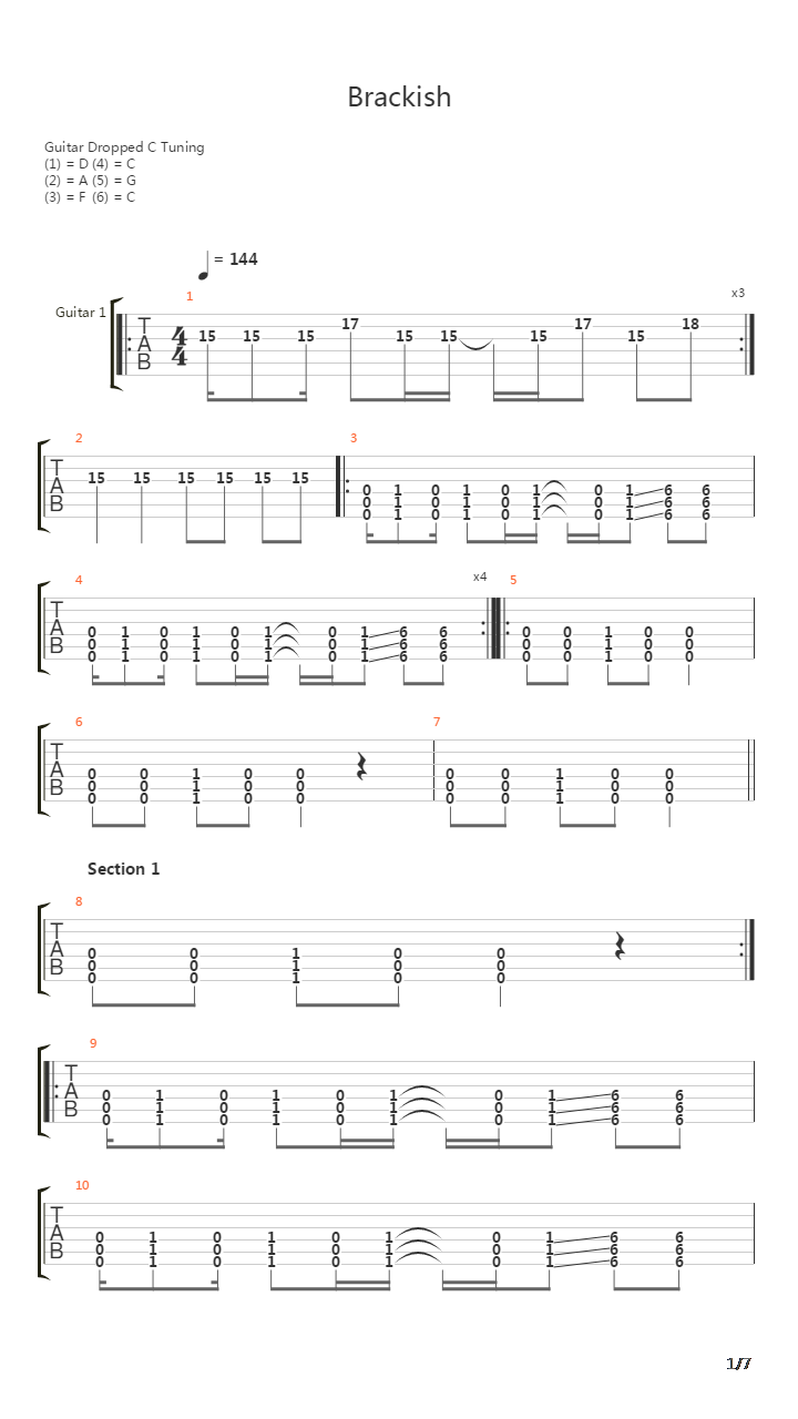 Brackish吉他谱