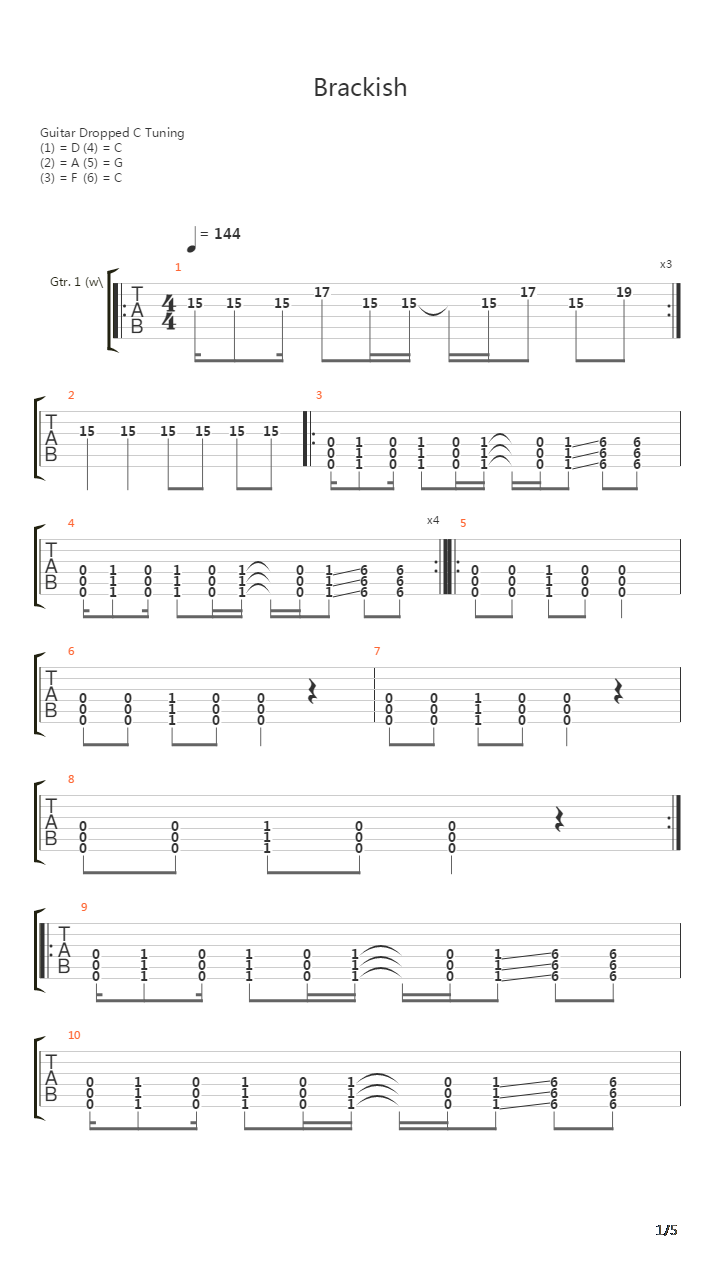 Brackish吉他谱