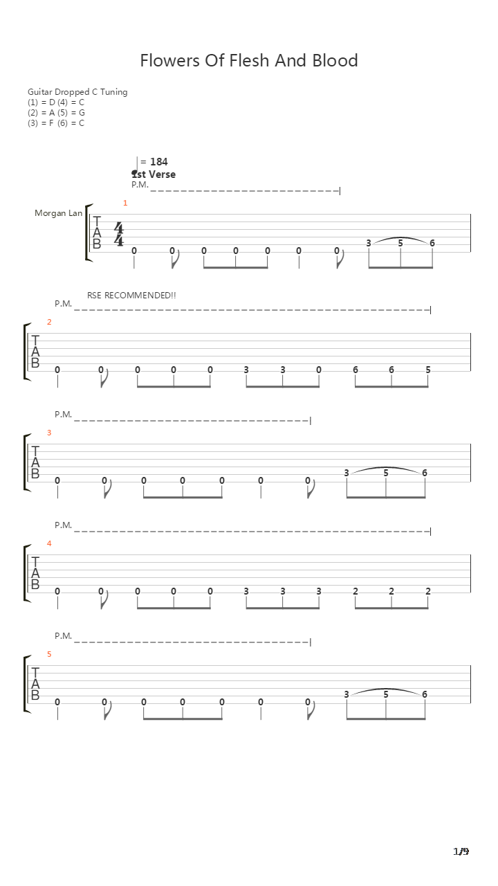 Flowers Of Flesh And Blood吉他谱