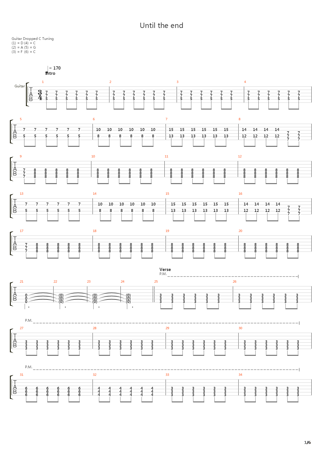 Until The End吉他谱