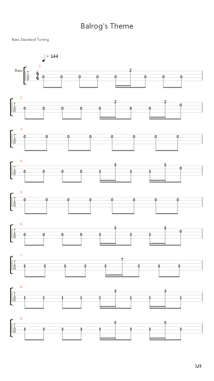 Balrogs Theme吉他谱