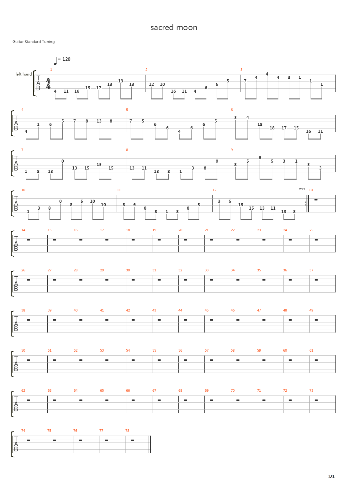 Sacred Moon吉他谱