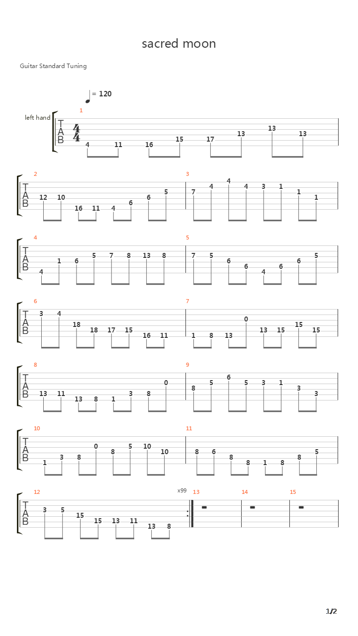 Sacred Moon吉他谱