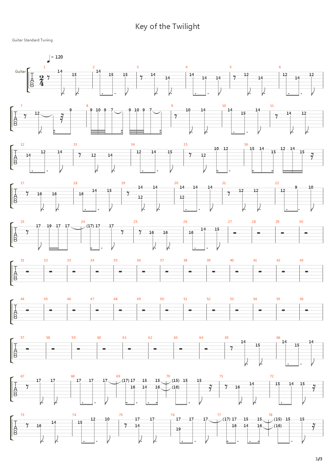 Key Of The Twilight吉他谱