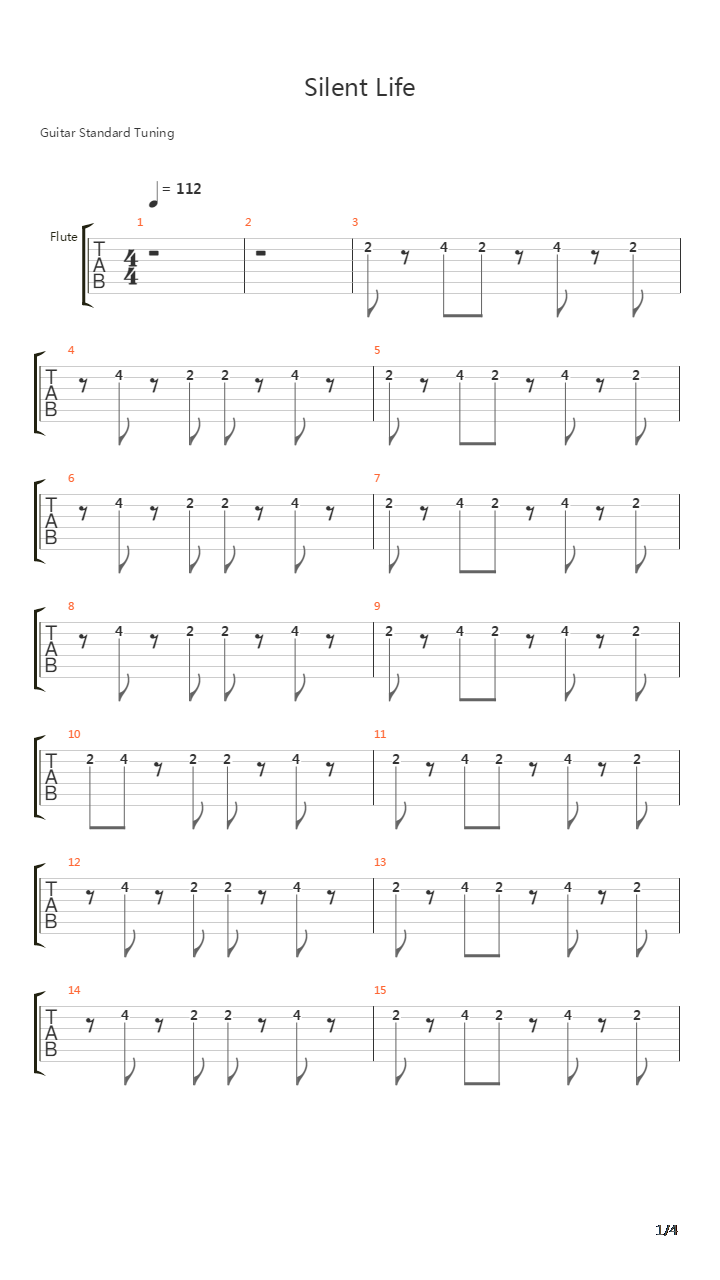 Silent Life吉他谱