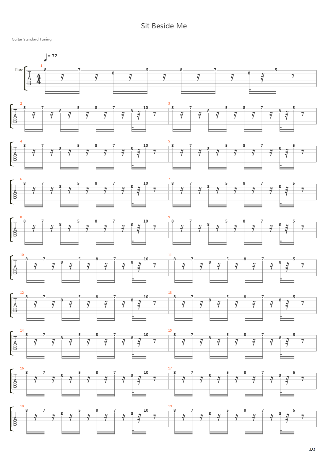 Sit Beside Me吉他谱
