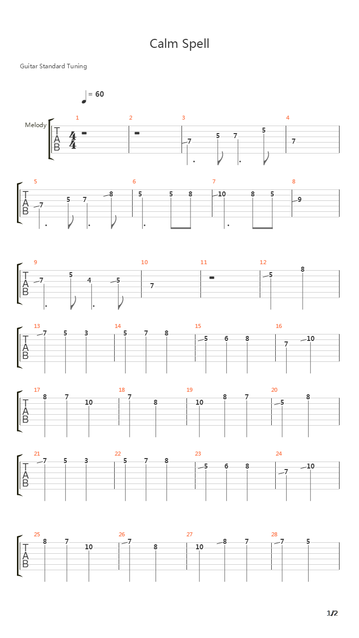 Calm Spell吉他谱