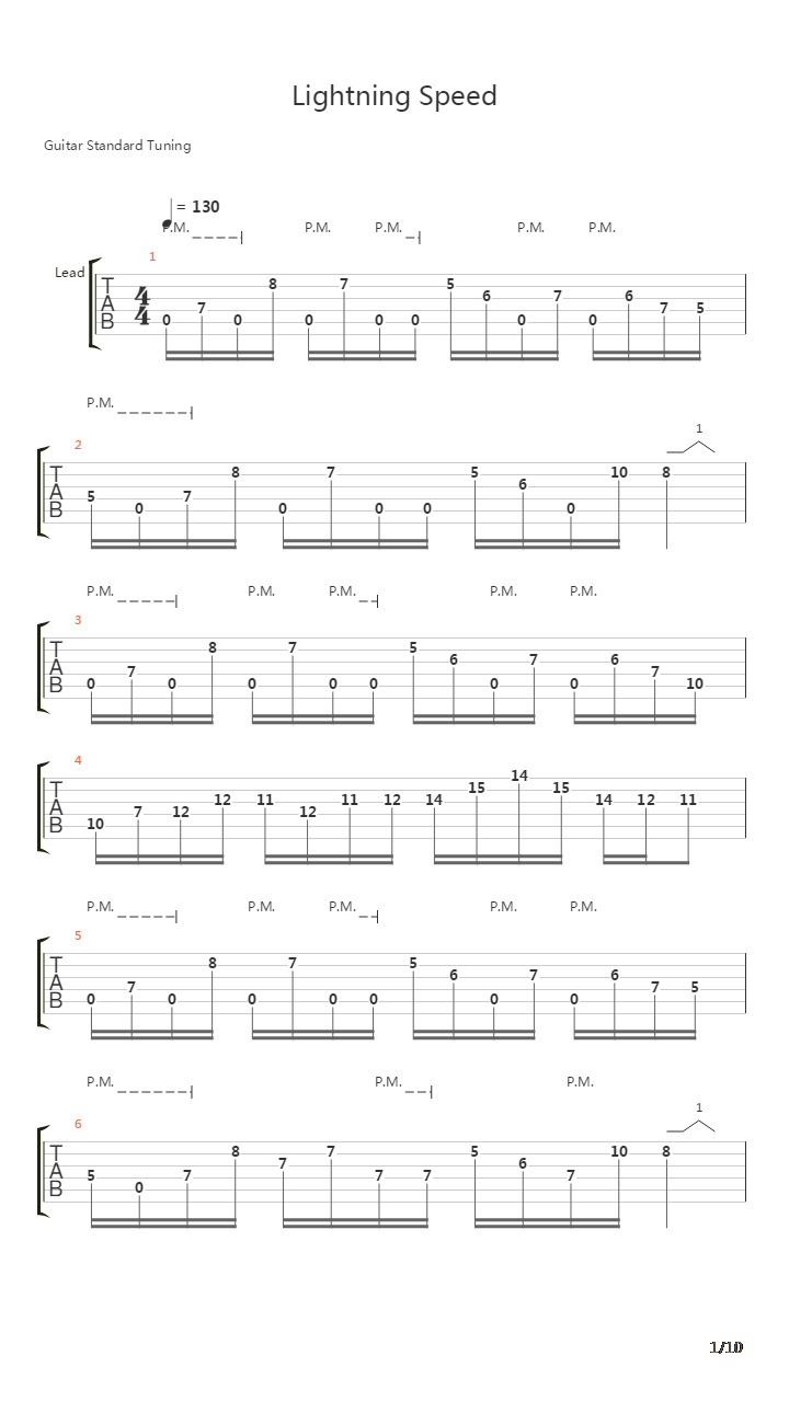 Lightning Speed吉他谱