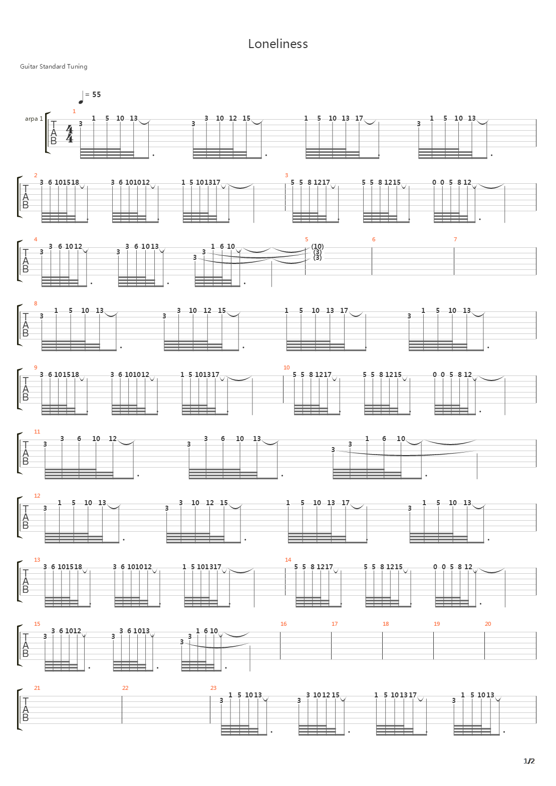 Loneliness吉他谱