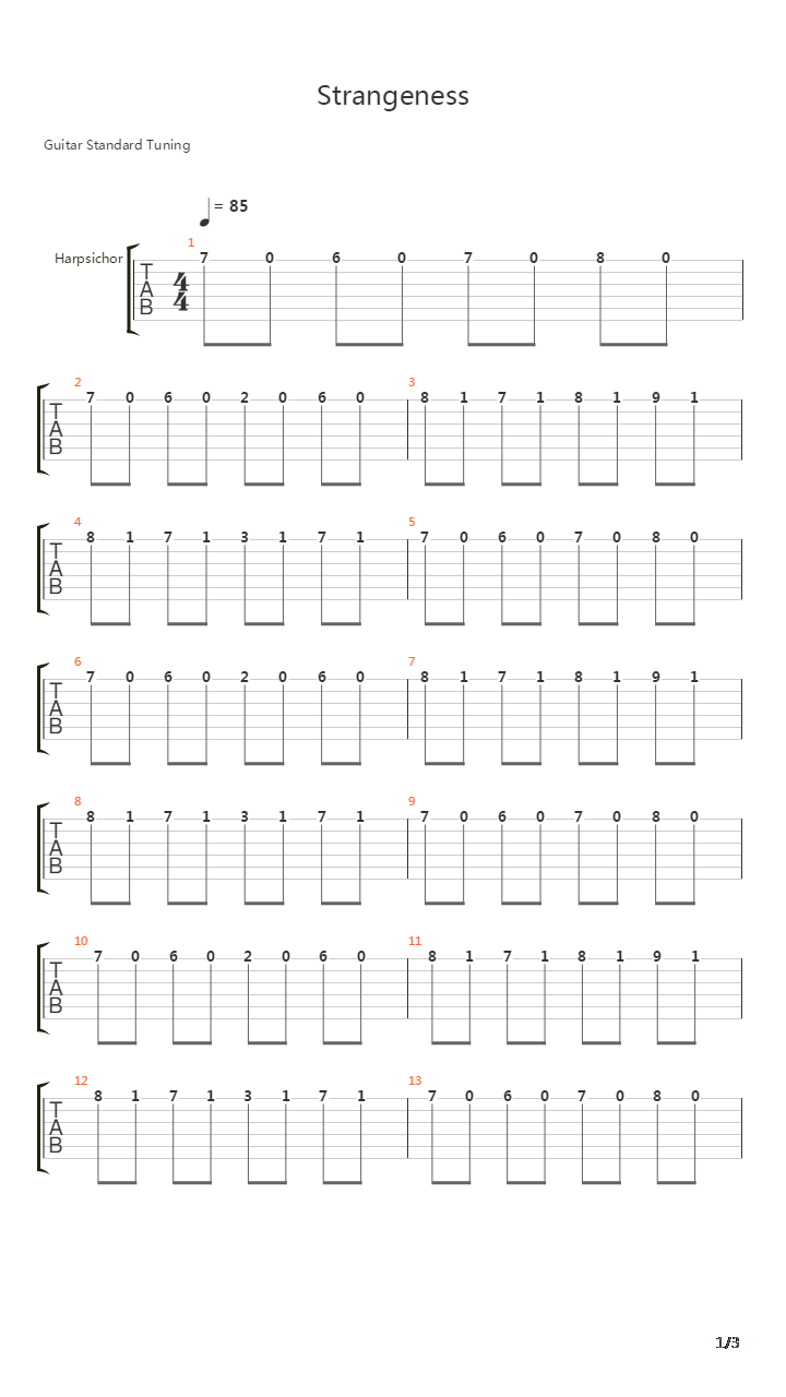 Strangeness吉他谱