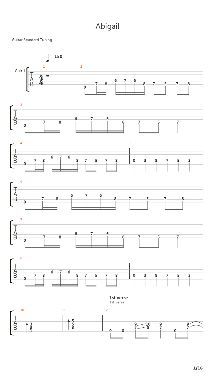 Abigail吉他谱
