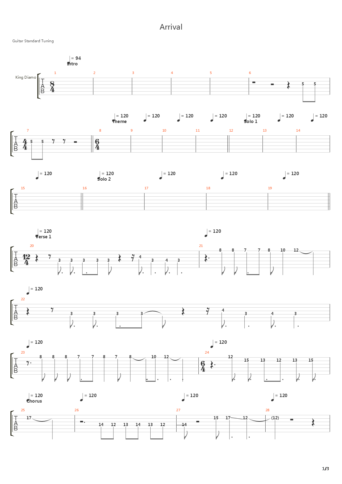 Arrival吉他谱